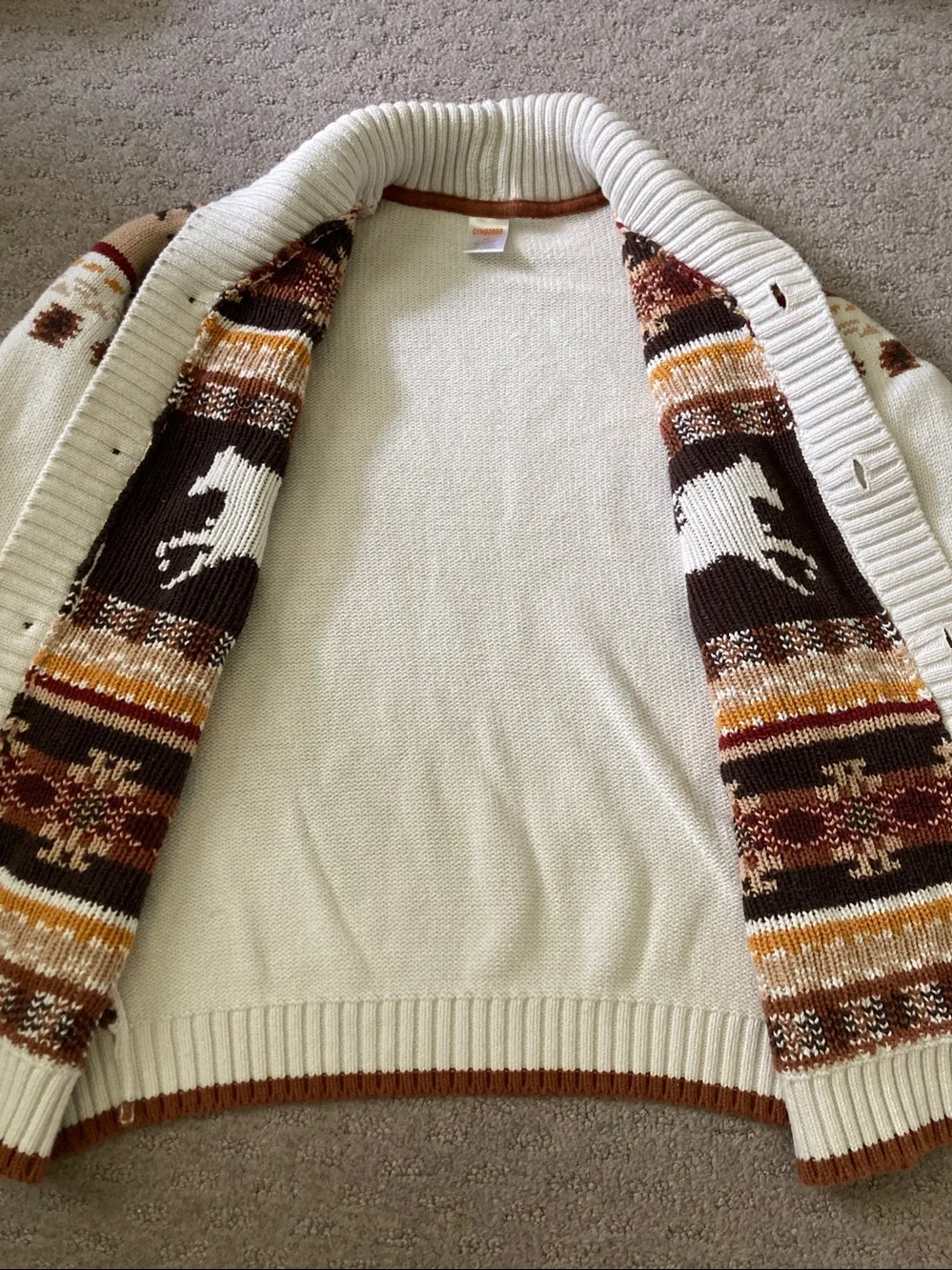 Gymboree cotton southwest horse cardigan, Sz 12.
